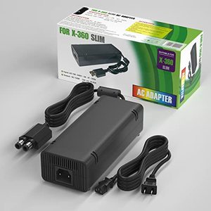 lot 8680 image: Puning Power Supply Replacement for Xbox 360 Slim Power Supply,Upgraded AC Adapter Power SupplyAdvanced Quiet Edition with Cooling Fan Compatible with Xbox 360 Slim Console(Black)