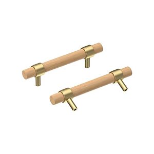lot 8696 image: XXJAY Wooden Drawer Pulls,6-Pack Beech Wood Drawer Handles 3.75in,Suitable for Kitchen, Living Room, Bedroom, Bathroom and Other Scenes,Gold