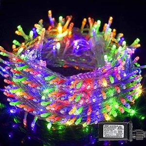 lot 8700 image: FUNPENY 300 LED Indoor String Lights, 100 FT Plug in Waterproof String Lights with 8 Modes for Halloween Thanksgiving Christmas Garden Decoration, Indoor and Outdoor Decoration (Multi-Colored)