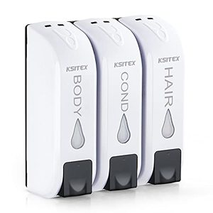 lot 8703 image: Shower Soap Dispenser Wall Mounted, Shower Dispenser 3 Chamber for Bathroom, KSITEX 35.5oz1050ml