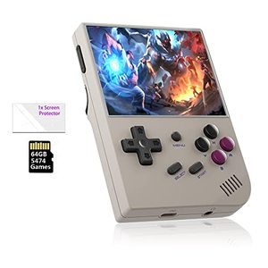 lot 8718 image: RG35XX Handheld Game Console, 3.5-inch IPS Screen Linux System, Built-in 64G TF Card 5400 Classic Games, Retro Game Console Handheld Emulator Console Birthday Gifts for Adults Kids