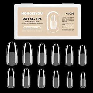 lot 8731 image: HOHOISYOU Soft Medium Oval Shaped False Nail Tips, 552pcs Full Cover Fake Nails for Nail Extension,quantity not verified