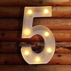lot 8742 image: VITI Light Up Numbers, Led Light Up Number Sign Night Light for Wall Decor, Light Up Letters WeddingBirthday Party Battery Powered Christmas Decoration Numbers Lights (5)