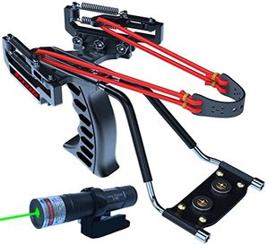 lot 8745 image: Svyaxfa Slingshot with Green Laser Professional Hunting Slingshot Wrist Rocket Slingshots Powerful High Speed Catapult Slingshot with 3 Rubber Bands (Wrist Rocket Slingshots)