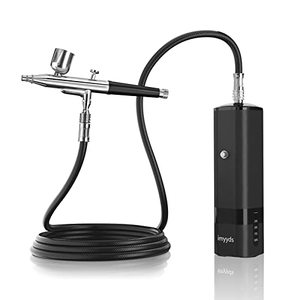 lot 8747 image: imyyds Airbrush Kit with Compressor, 32PSI High Pressure Cordless Airbrush Gun, Portable Dual Action Airbrush Compressor Set, Handheld Mini Rechargeable Air Brushes for Painting, Model, Nail, Makeup