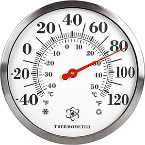 lot 8752 image: MIKSUS 12.3 New Premium Steel Thermometer Outdoor Indoor Large Decorative (Upgraded Accuracy and Design)