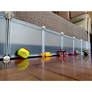 lot 8764 image: QIYIHOME Toy Blocker, Extra Tall Size Gap Bumper for Under Bed, Stop Pets Toys Going Under Bed or Sofa Couch, Easy to Install, 11.8 Height 83 Length