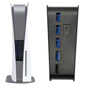 lot 8769 image: Ankey 5 Port USB Hub Splitter for PS5, USB High-Speed Expansion Hub Charger USB Extender Compatible with PS5 Playstation 5 Game Console