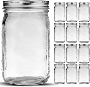 lot 8782 image: Bedoo Mason Jars 32 oz, 12 Pack Quart Mason Jars With Wide Mouth Lids, Glass Jars for Canning, Food Storage, Meal Prep, Overnight Oats, Fermenting, Pickling, DIY Projects
