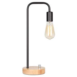 lot 8792 image: HAITRAL Industrial Desk Lamp, Vintage Edison Bulb Table Lamp for Dorm, Office, Bedroom, Living Room - Black (Without Bulb)