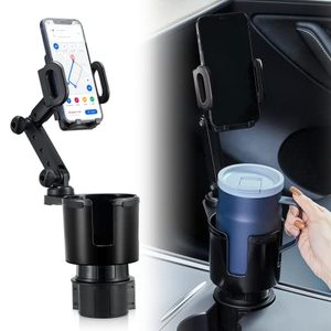 lot 8793 image: Car Cup Holder Expander Adjustable Base with Phone Mount THIS HILL 360° Rotation Cup Holder Cell Phone Holder for Car Compatible with iPhoneSamsung All Smartphones