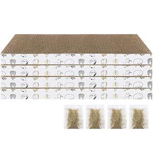 lot 9002 image: PatiencET Cat Scratcher 4 PCS Cat Scratch Pad Reversible Scratcher Scratching Texture Design Durable Scraper