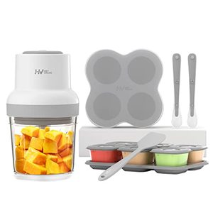 lot 9007 image: HEYVALUE Baby Food Maker, 13-in-1 Baby Food Processor Gift Sets for Baby Food, Fruit, Vegatable, Meat, Baby Food Steamer with Baby Food Containers, Baby Food Freezer Tray, Silicone Spoons, Silicone Spatula (Gray)