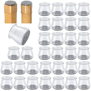 lot 9017 image: OASMU 32 Pcs Chair Leg Protectors for Hardwood Floors, Silicone Felt Furniture Leg Cover Pad for Protecting Floors from Scratches and Noise, Round, Square Smooth Moving for Chair Feet, Transparent...count not verified