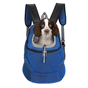 lot 9025 image: Mile High Life  Hiking Outdoor Pet Carrier Backpack  Kitty Puppy Cat Carrier  Dog Carrier for Small Dogs  Dog Backpack w Breathable Mesh with Soft Padding(Comb Blue, Medium (Pack of 1))