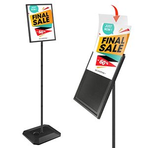lot 9049 image: Pionites Adjustable Sign Holder, 8.5x11 inch ,Poster Stand Outdoor Indoor Standing Display Sign Holders