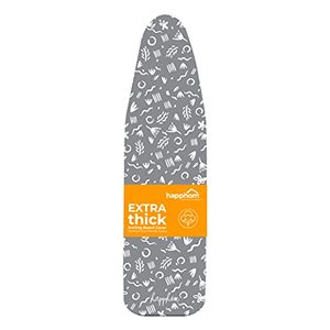 lot 9070 image: Ironing Board Cover and Pad Extra Thick Heavy Duty Padded Multiple Layers Silver Coated Ironing Board Cover, Non Stick Scorch and Stain Resistant Standard Size 15x54 with Elasticized Edges (Soft Grey)