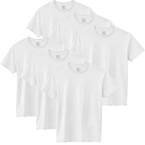 lot 9075 image: Fruit of the Loom Mens Eversoft Cotton Stay Tucked Crew T-Shirt, Regular-6 Pack White, 3X_l