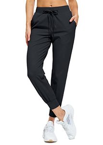 lot 9096 image: Libin Womens Joggers Pants Athletic Sweatpants with Pockets Running Tapered Casual Pants for Workout,Lounge, Black L