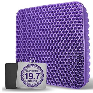 lot 9127 image: 19.7 Gel Seat Cushion, Super Large & Thick Office Chair Cushion for Long Sitting - Back Hip Tailbone Pain Relief Cushion, Egg Seat Cushion Desk Chair Pads for Cars Wheelchair - Fits up to 550 lbs