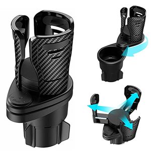 lot 9128 image: 2 in 1 Cup Holder Expander for Car, Dual Car Cup Holder Expander Adapter with Adjustable Rotating Base, Multifunction Stable Cup Holders Extender