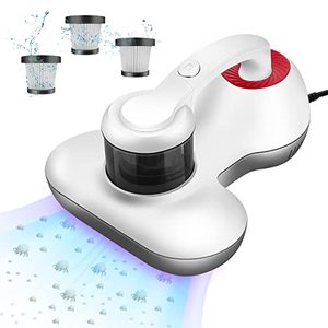 lot 9142 image: XIEYUZEUS Bed Vacuum Cleaner with 12KPa Powerful Suction Upgraded Handheld Mattress Vacuum Cleaner for Bed Sheet Pillow Couch(3 PCS HEPA Filter), Red and White (LP-1003)�