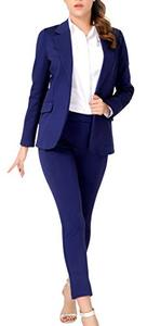 lot 9166 image: Marycrafts Womens Business Blazer Pant Suit Set for Work 4 Navy