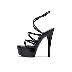 lot 9174 image: Cape Robbin Lili Sexy Platform Stiletto High Heels for Women, Womens Round Toe Shoes - Black Size 6