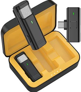 lot 9179 image: EZColoris 2 Pack Wireless Lavalier Microphones for Android - USB C Microphone Wireless for Phones Laptop Tablet Mini Mics for Interview Video Recording