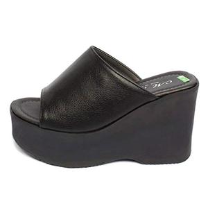 lot 9181 image: EpicStep Womens Black Simple Comfy Open Toe Platform High Heel Slippers Slides Shoes 6 M US