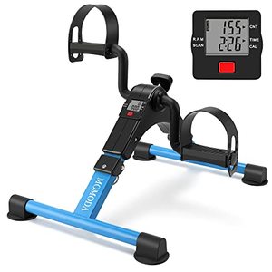 lot 9189 image: Pedal Exerciser Leg and Arm Exercise Bike with LCD Monitor Foldable (blackblue)