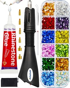lot 9194 image: Rhinestone Glue with Hotfix Tool Applicator Rhinestones for Crafts Shoes Clothes Fabric Clothing Tumblers Plastic Bedazzler kit with Rhinestones Hot fix Tool Kit Badazzle Bedazzle All-Purpose Adhesive
