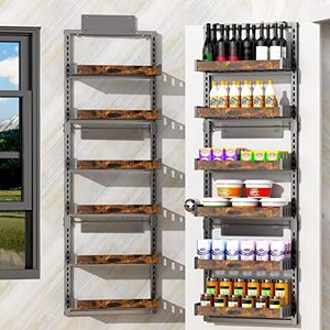 lot 9197 image: LEOIFE Over The Door Pantry Organizer,6-Tier Adjustable Pantry Door Organizer,Can Be Nailed to The Wall On The Over The Door Spice Rack,Door Spice Rack Organizer Pantry.(6x5.5 Width Baskets,Black)