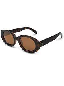 lot 9205 image: Zeelool Retro Oval Sunglasses for Women Polarized 90s Sunglasses Vintage Shades ZSP0058