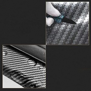lot 9208 image: KRISID 4pcsSet Door Entry Guard Carbon Fiber Car Door Sill Protector Stickers Accessories for Men Women