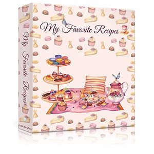 lot 9218 image: Recipe Binder, Blank Recipe Book to Write in Your Own Recipes, 3 Ring Cookbook Binder for Recipes with dividers Full Page 8.5 x 11(Delicious Desserts)