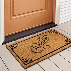 lot 9233 image: LuxUrux Welcome Mats Outdoor Coco Coir Doormat, with Heavy-Duty PVC Backing - Natural - Perfect ColorSizing for Outdoor uses. 30 x 17.