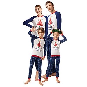 lot 9237 image: SIORO Christmas Pajamas for Family Matching Sets Xmas Christmas tree print PJs Winter Sleepwear, Blue Lollipop, Women_XL