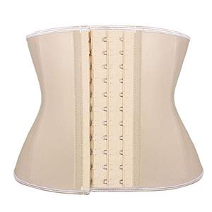 lot 9242 image: Atbuty Short Torso Waist Trainers Cincher Corset Underbust Body Shaper Latex Sport Girdle (Beige (9 Short Torso, 9 Steel Bones), XL)