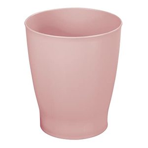 lot 9245 image: mDesign Round Plastic Bathroom Garbage Can, 1.25 Gallon Wastebasket, Garbage Bin, Trash Can for Bathroom, Bedroom, and Kids Room - Small Bathroom Trash Can - Fyfe Collection - Rosette Pink