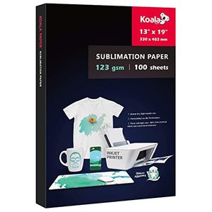 lot 9259 image: Koala Sublimation Paper 13x19 inches Easy to DIY T-shirts,Tumblers,Mugs Only Compatible with Inkjet Sublimation Printer Sublimation Ink 100 sheet 123g