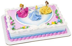 lot 9260 image: DecoSet� Disney Princess Once Upon a Moment Cake Topper, 3-Pc Decorations Set with Aurora, Belle, and Cinderella Collectible Figure for Hours of Fun After the Party