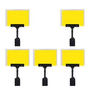lot 9262 image: 5 Pcs POP Adjustable Plastic Sign Holder,Clip-on Style Double Head Display Clips Rotating Reuse Sign Price Tag Merchandise Sign Display Clip Holder for Business,Store,Supermarket,Office,Exhibition
