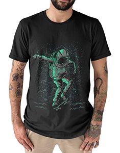 lot 9294 image: Mens T-Shirts Graphic Tees Astronaut Shirt Vintage Graphic Tees for Men Black-C,Small