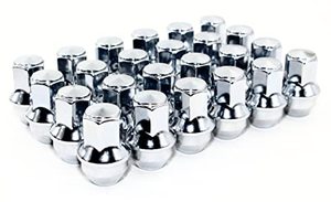 lot 9300 image: Set of 24 Veritek 14x1.5mm 1316 Hex 1.7 Inch 44.5mm Length One Piece Chrome OEM Factory Style Large Acorn Seat Lug Nuts for Ford F-150 Expedition Lincoln Navigator Factory Wheels