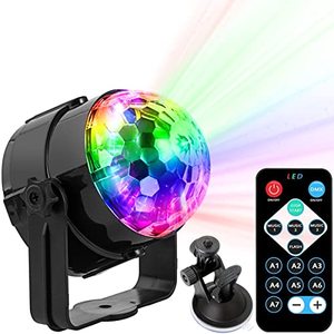 lot 9340 image: Disco Ball Party Lights Sound Activated Strobe Light with 13 ft USB Cable, Buclhoz LED Dj Stage Lighting That Sync with Music, Indoor Room Birthday Rave Outdoor Dance Show Bar Karaoke Christmas Gift