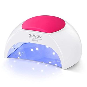 lot 9390 image: Gel UV Nail Lamp, SUNUV 48W UV LED Nail Dryer Light for Gel Nails Polish Manicure Professional Salon Curing Lamp with 4 Timer Setting Sensor(one Pink pad)