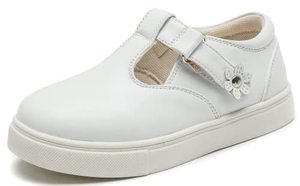 lot 9396 image: kkdom ToddlerLittle KidGirls T-Strap Mary Jane Sneaker White