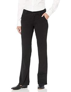 lot 9404 image: UNIONBAY womens Heather Slash Pocket Stretch Uniform Bootcut Pants, New Black, 15 US