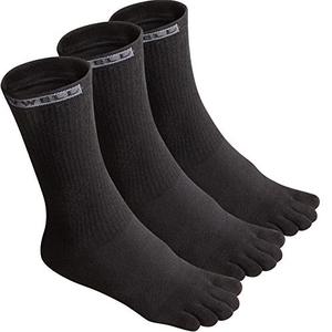lot 9408 image: VWELL Toe Socks Cotton Athletic Running Five Finger Socks 3 Pairs,Size 7-11